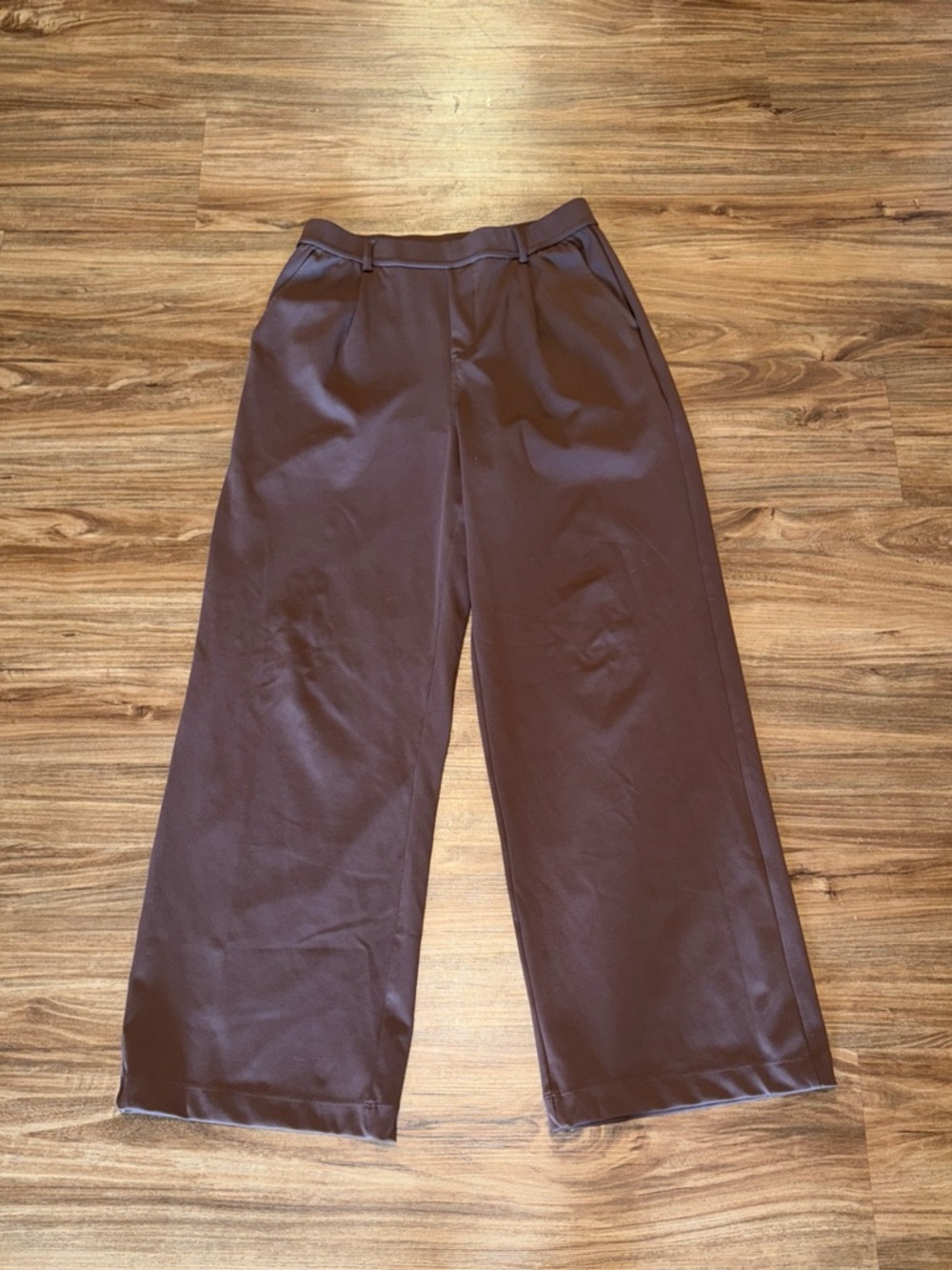 Halara Wide Leg Pants Sz M Brown Stretch Halo Tek Air Work Office Lounge